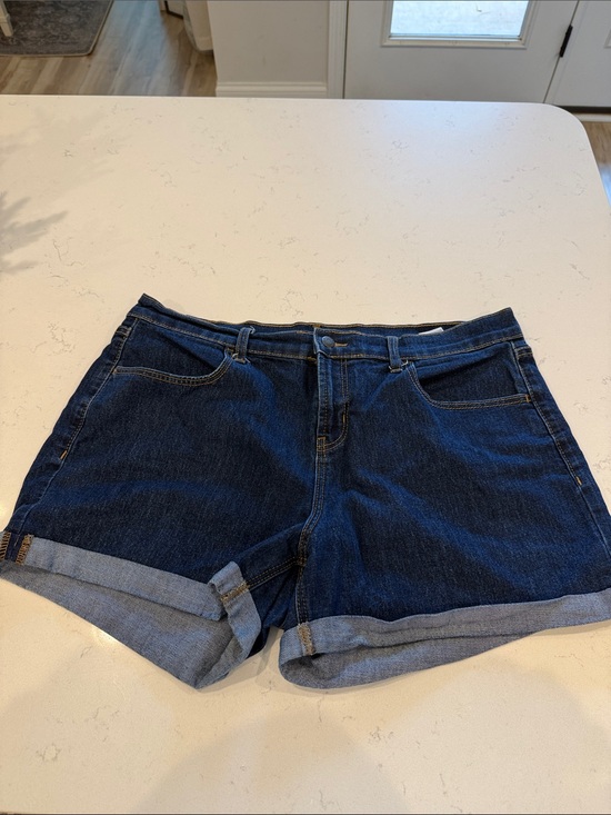 Old Navy Pants - Old Navy Dark Blue Rolled Hem Denim Shorts